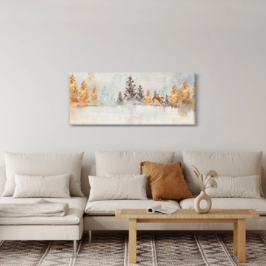 Kép - Akvarell erdő (120x50 cm)