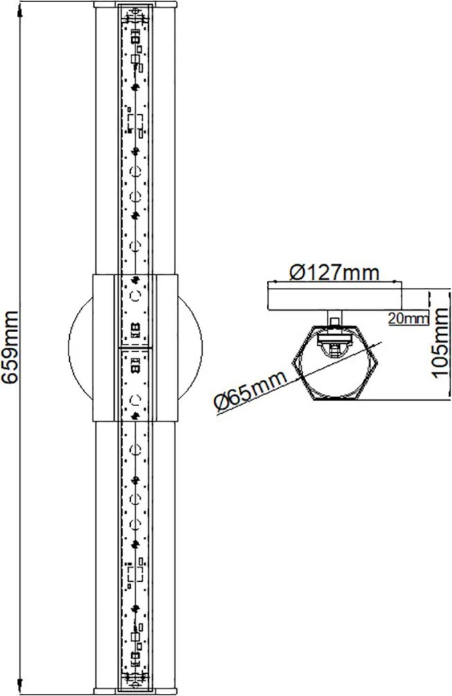 Quintiesse FACET QN-FACET-LED2-PC-BATH Fali lámpa 2x12W/LED 3000k 2160LM IP44