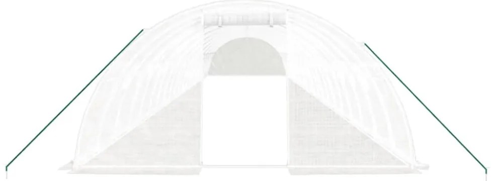 fehér acélvázas melegház 88 m² 22x4x2 m