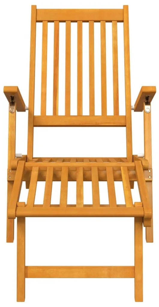 Tömör akácfa kültéri nyugágyak lábtartókkal és asztallal