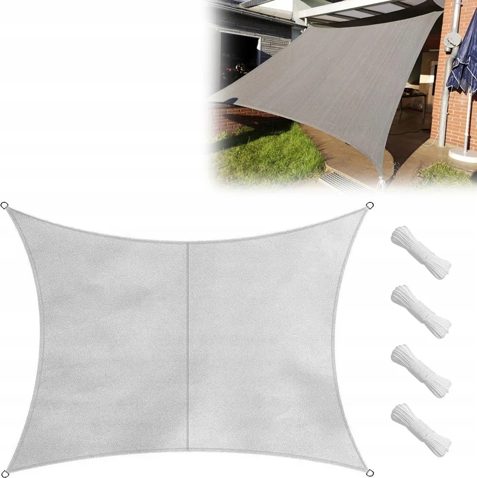 Napvitorla 4X5M Vízálló Napellenző Uv Kerti Árnyékoló
