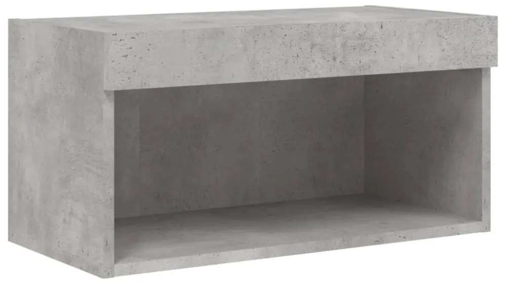 betonszürke TV-szekrény LED-világítással 60 x 30 x 30 cm