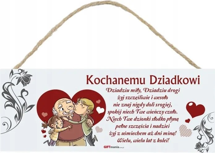 Gyönyörű tábla formájú függő dísz, Karácsonyi ajándék Nagypapának