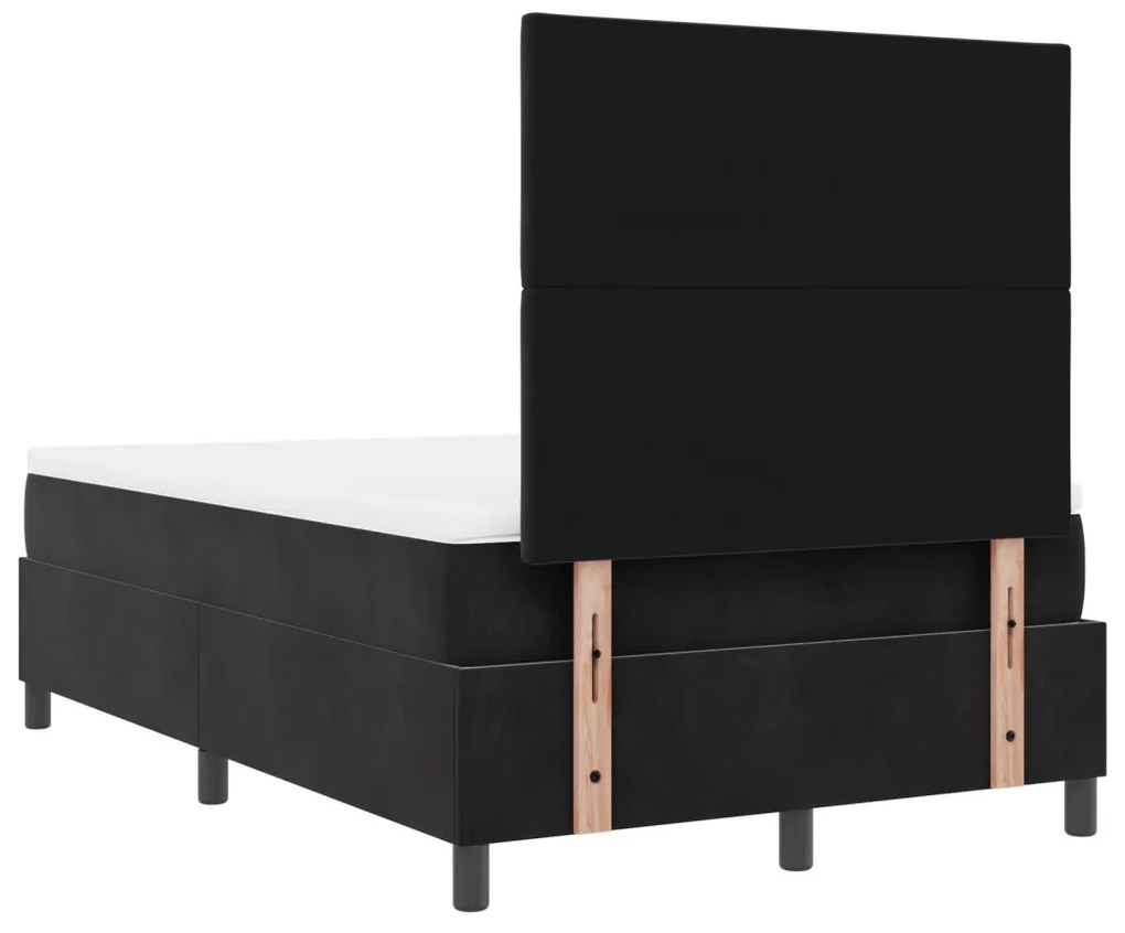 Boxspring Ágy Matrac nélkül Fekete 120x200 cm Bársonyos