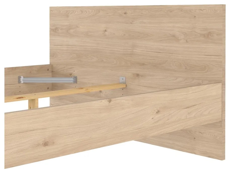 Natúr színű franciaágy ágyrács nélkül 140x200 cm tölgyfa dekorral Naia – Tvilum