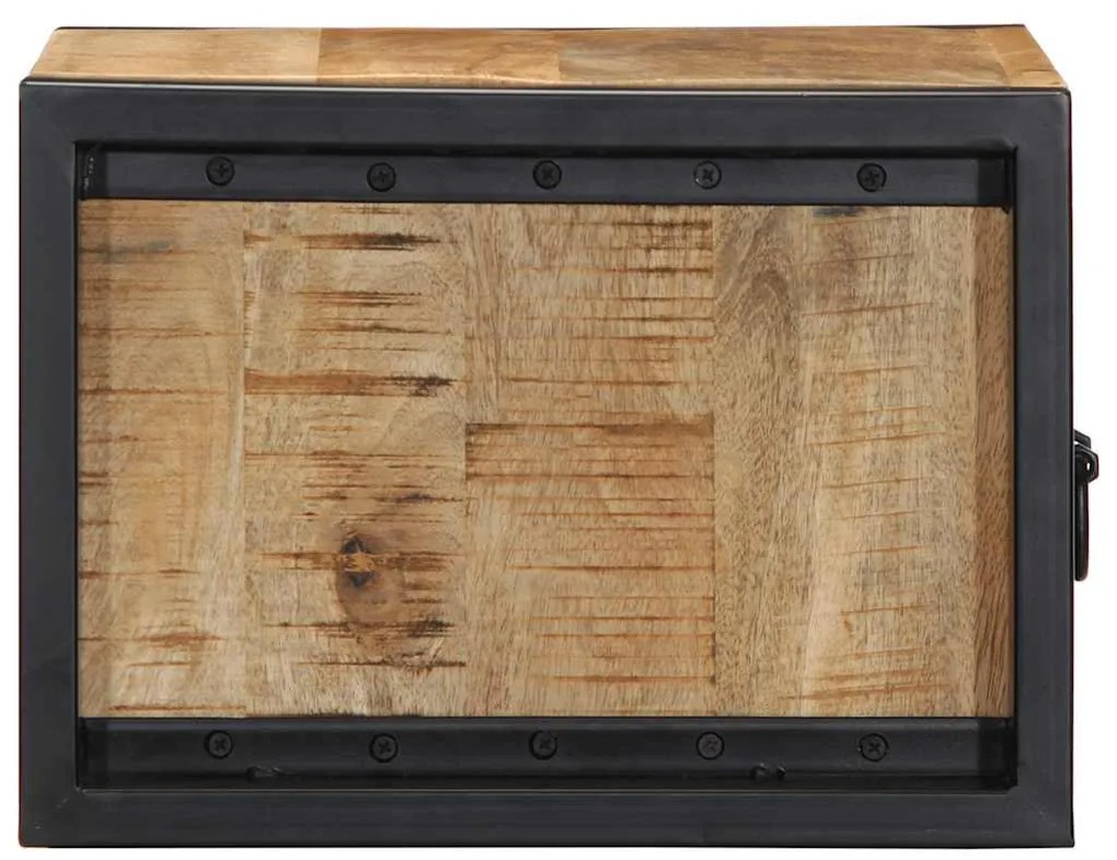 Éjjeli szekrények 2 db tömör nyersfa mangó 40x35x25 cm