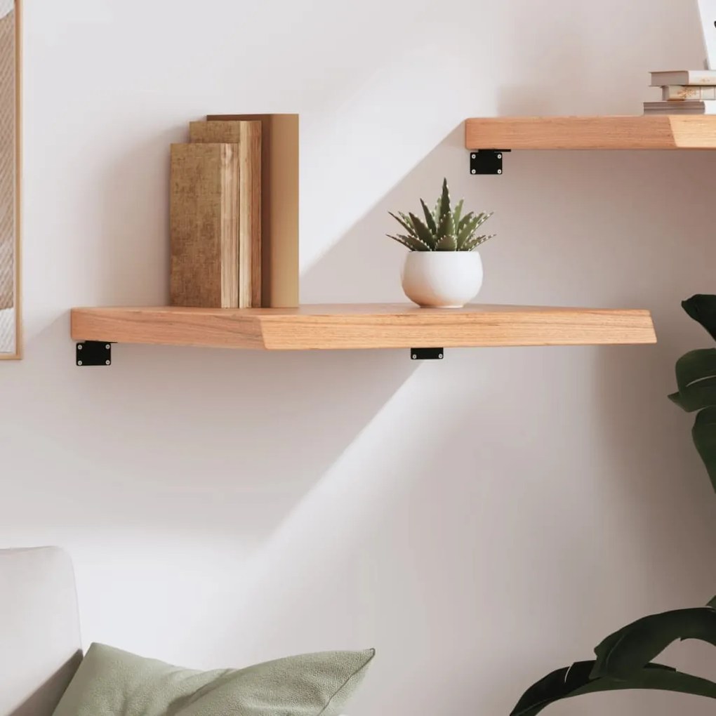 világosbarna kezelt tömör tölgyfa fali polc 60x60x(2-6) cm