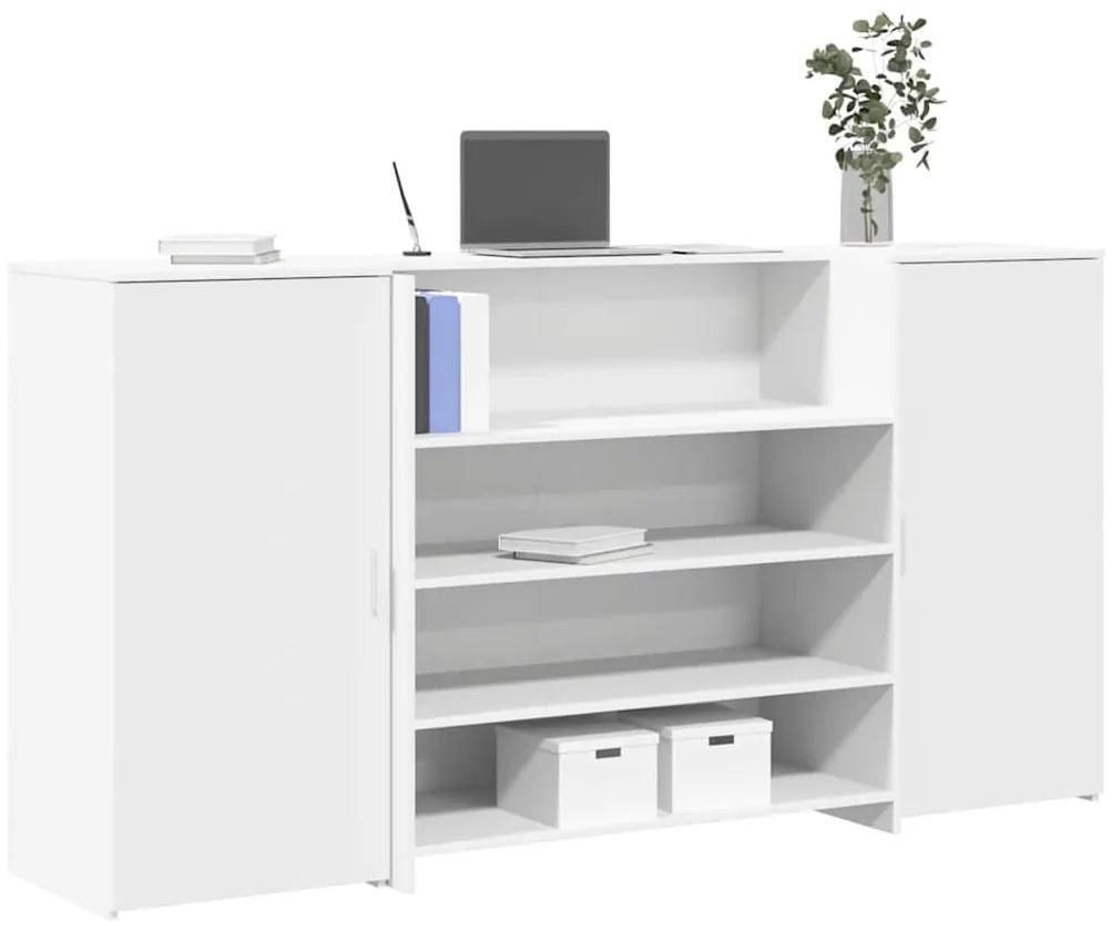 vidaXL recepciós pult fehér 200x50x103,5 cm szerelt fa