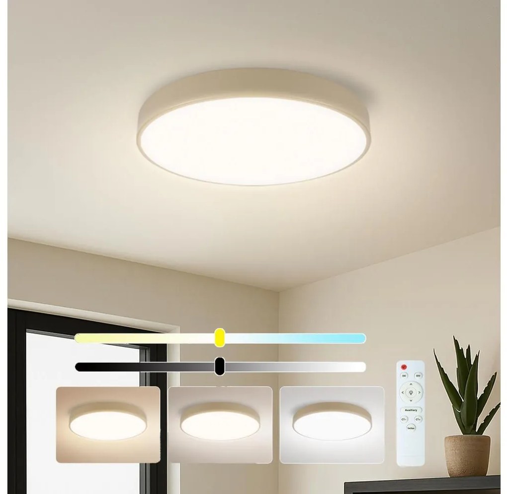 Brilagi - Dimmelhető LED lámpatest POOL LED/36W/230V 3000–6000K Ø 30 cm bézs + távirányító BRI335
