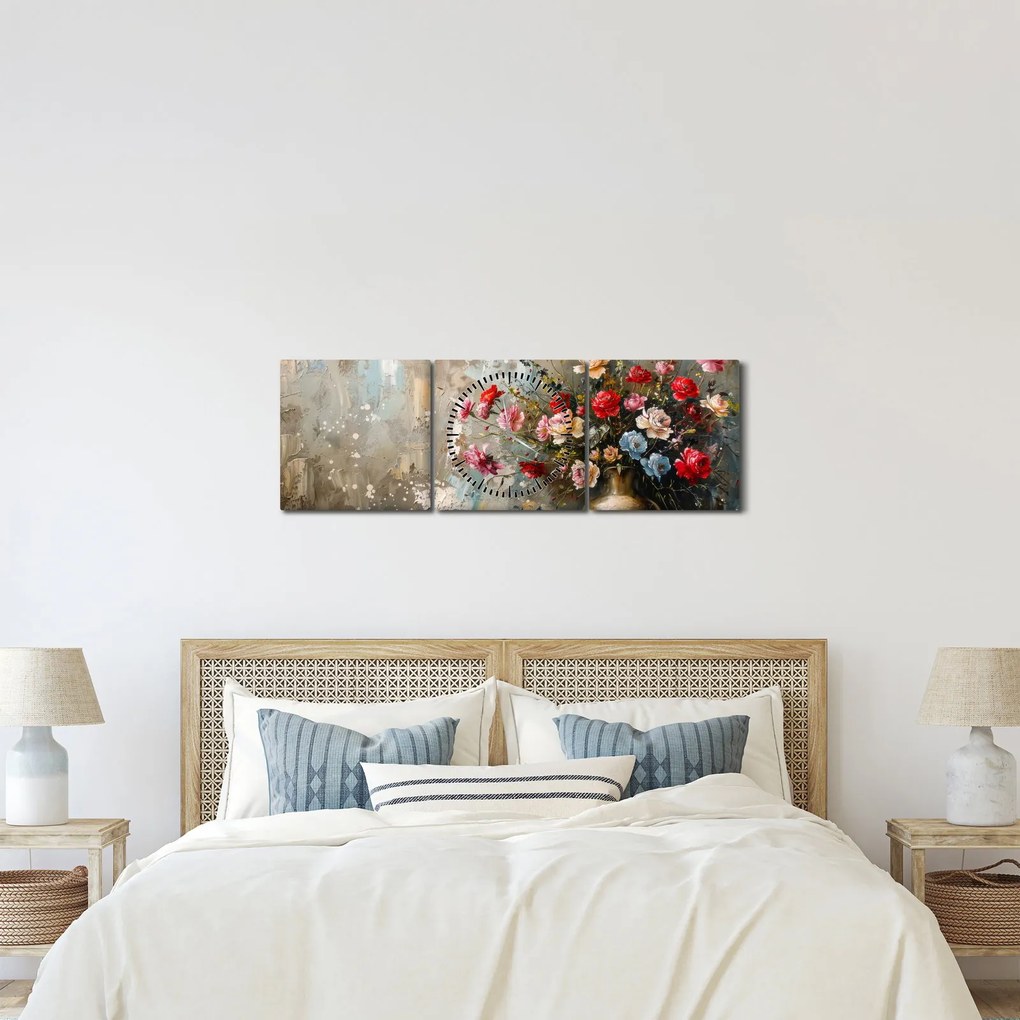 Kép - Virágváza (órával) (90x30 cm)