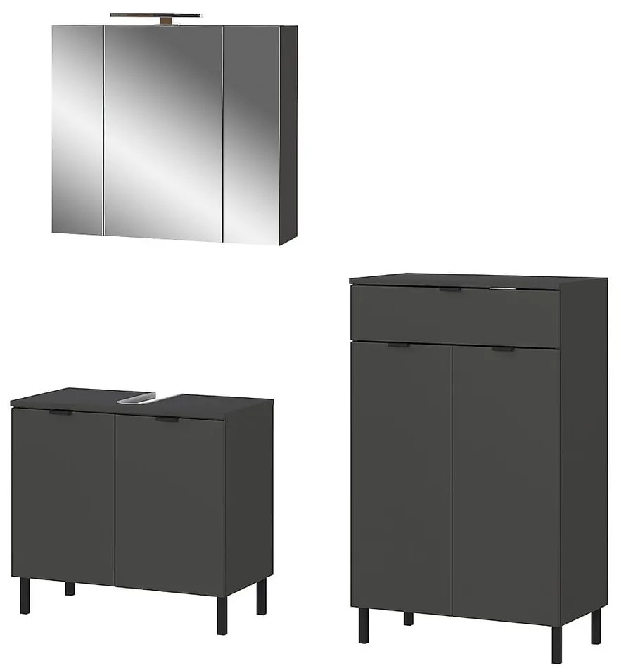 Antracitszürke fürdőszoba bútor szett Arcena – Germania