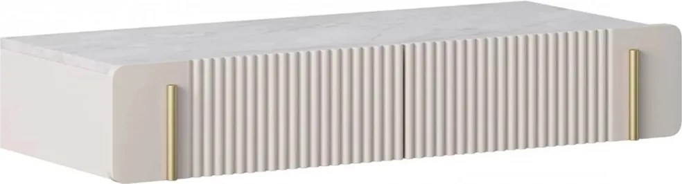 Malmi 100 cm-es függő fésülködőasztal fiókokkal - kasmír / crema bianca / arany