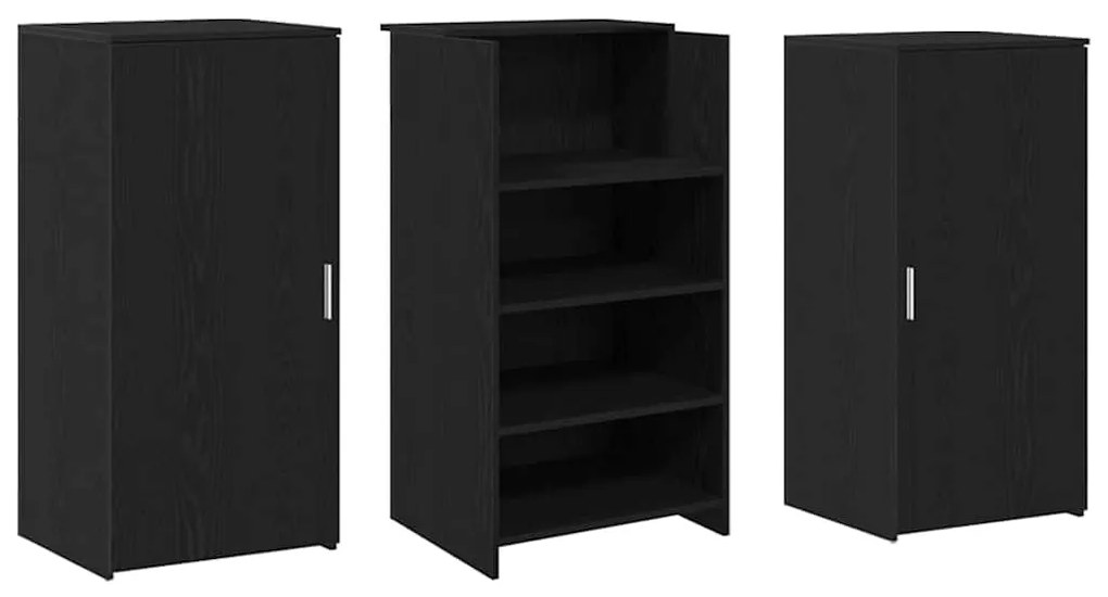 recepciós pult fekete tölgyszínű 155x50x103,5 cm szerelt fa