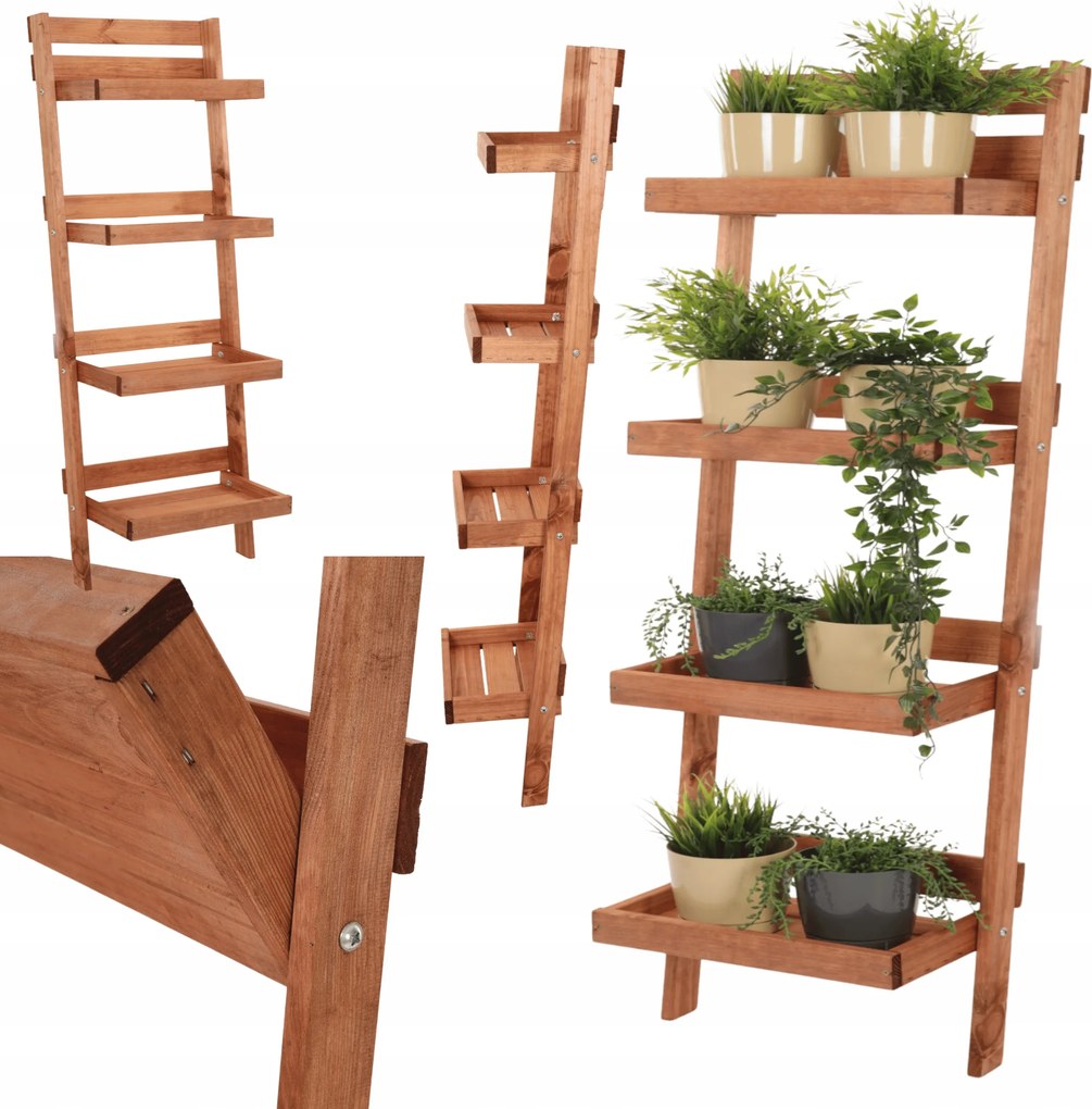 Fa virágágyás falra szerelhető növénytartó állvány 145x57cm Eko