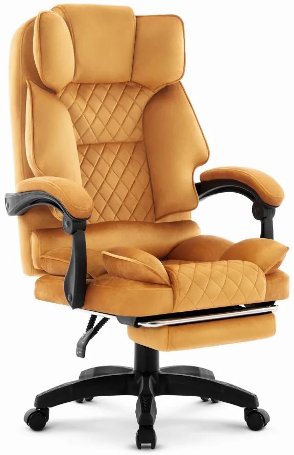 Ergonomikus irodai szék HC-1031 lábtartóval - mustársárga színben