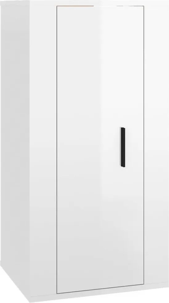 vidaXL magasfényű fehér fali TV-szekrény 40x34,5x80 cm