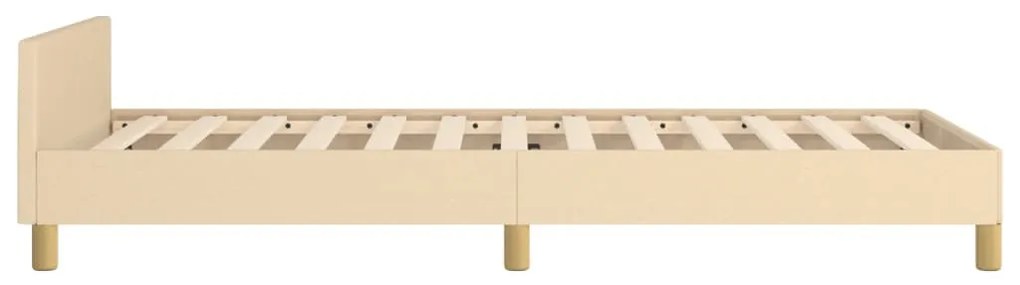 krémszínű szövet ágykeret matrac nélkül 90x200 cm