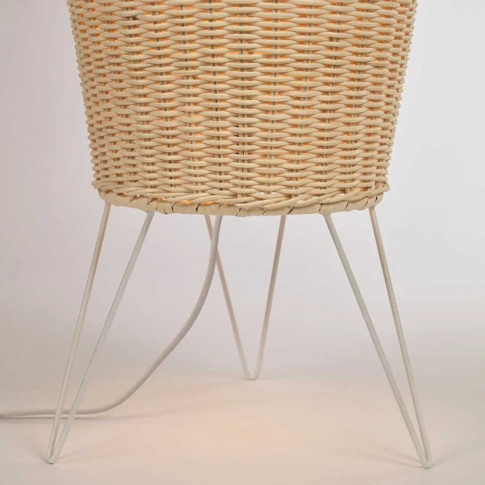 Natúr színű rattan állólámpa rattan búrával (magasság 120 cm) Kamaria – Kave Home