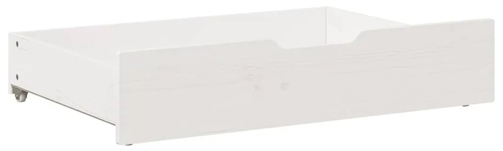 2 db fehér tömör fenyőfa ágy alatti fiók 80 x 55 x 16 cm