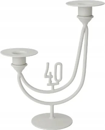 Üveg gyertyatartó hold alakú 40. évfordulóra, matt