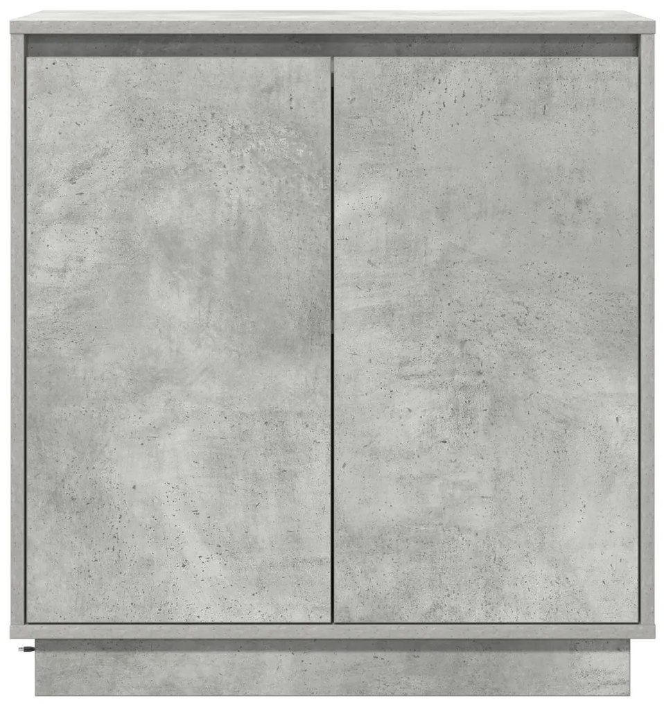 LED-es oldalszekrény, betonszürke, 71x34,5x75 cm, mérnöki fa