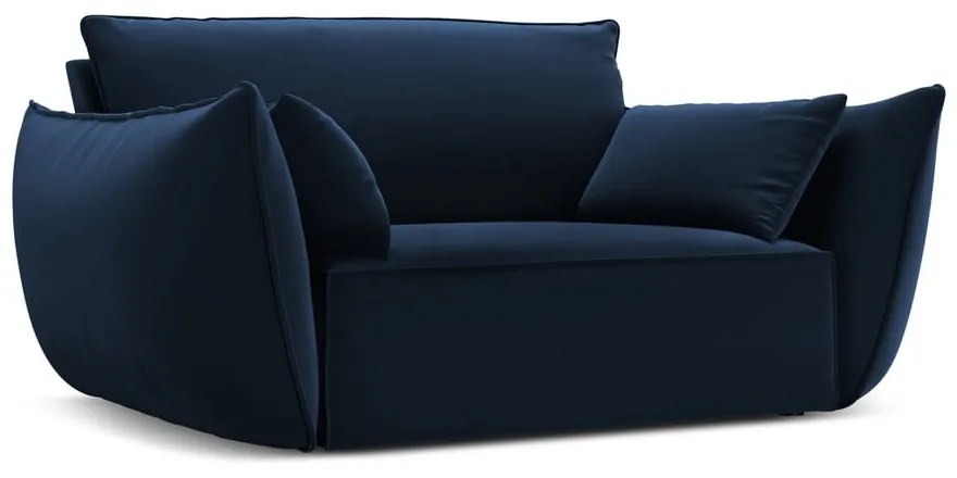 Sötétkék bársony fotel Vanda – Mazzini Sofas