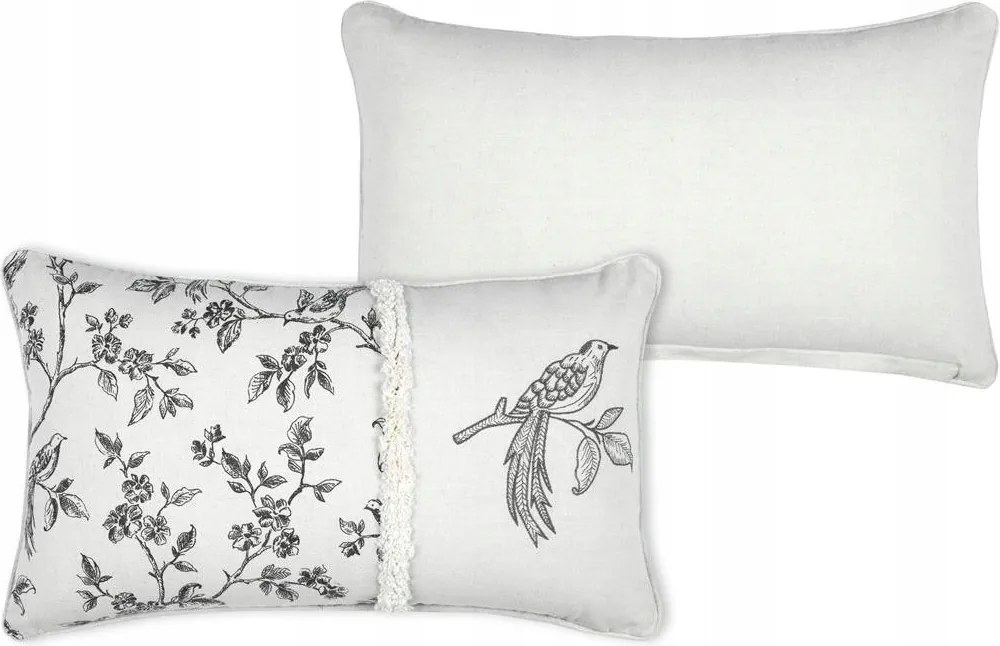 Díszpárna Clarine 30x50cm madár ág boho boglárka retro pamut