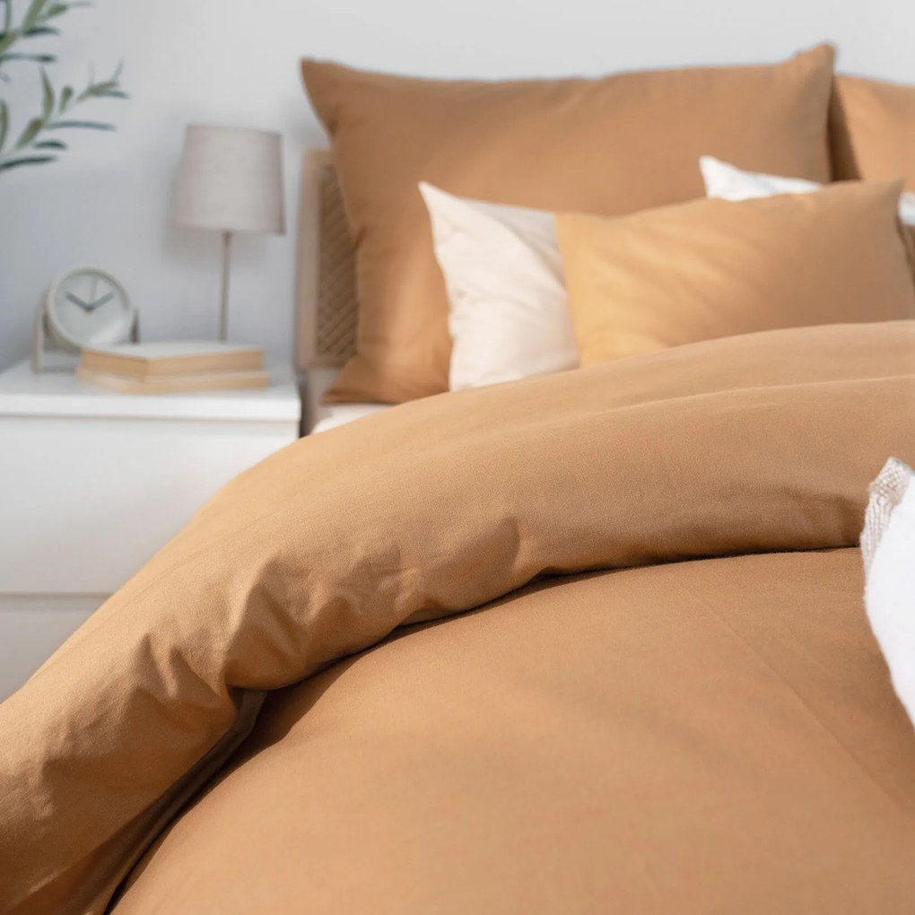 Goldea pamut ágyneműhuzat garnitúra - barna 140 x 200 és 70 x 90 cm