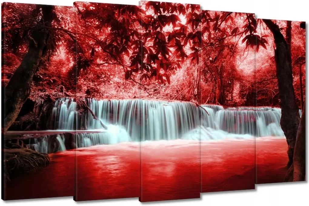 Vászonkép 150x95 Vörös vízesés Kaszkád
