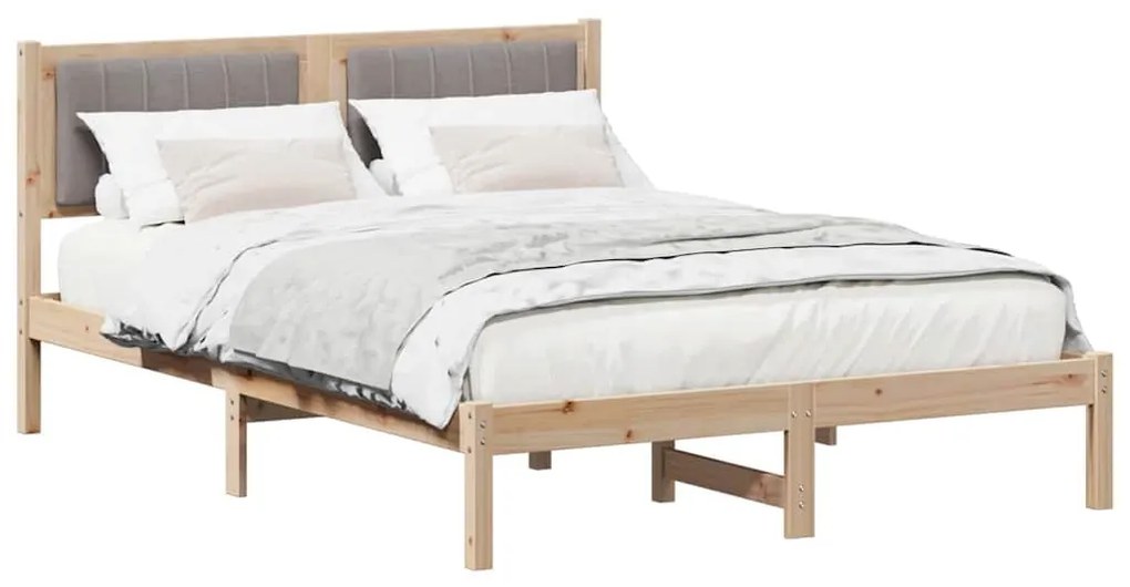 Ágykeret Kárpitozott Fejtámlával Tópszínű 135 x 190 cm