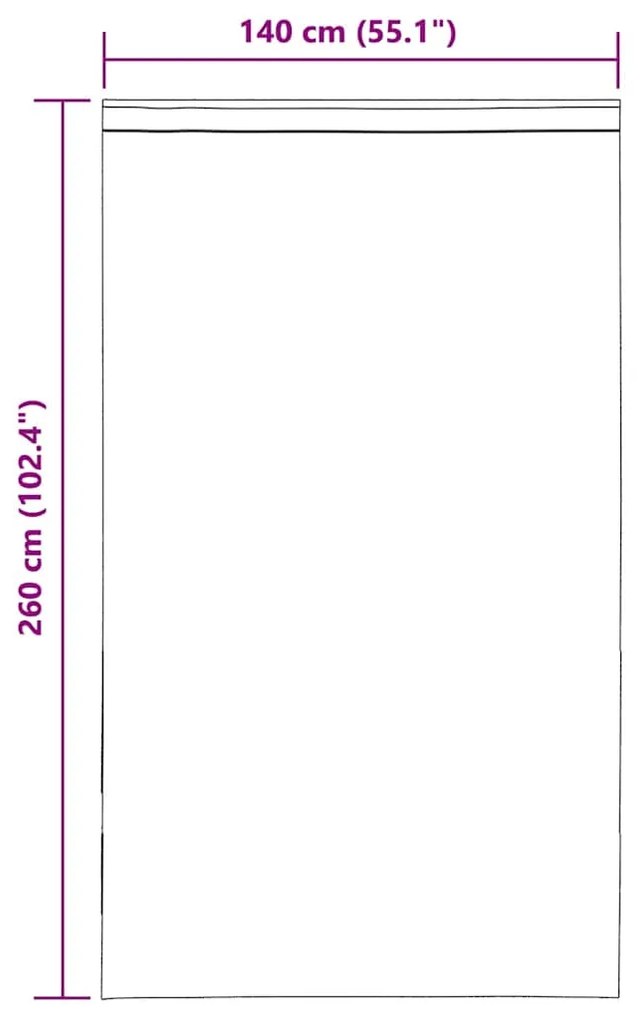 vidaXL 2 db barna fátyolfüggönyök fülecske tetejével 140x260 cm