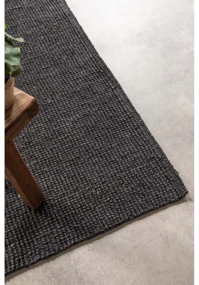 Fekete juta szőnyeg 160x230 cm Bouclé – Hanse Home