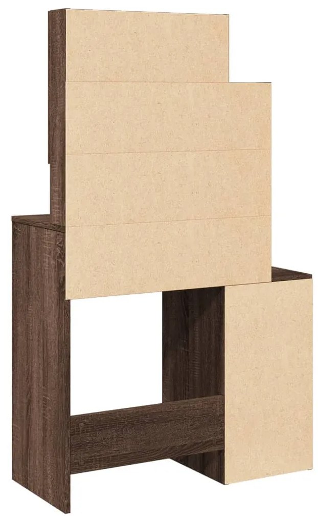 barna tölgy színű fésülködőasztal szekrénnyel 80 x 35 x 132 cm