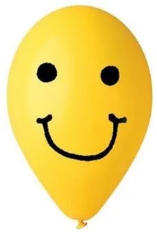 Léggömb, 30 cm, smiley, sárga (PT11PRSMLS)