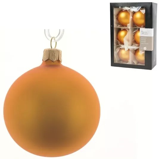 Üveg karácsonyi díszkészlet MATTE ARANY 7 cm arany, 6 db