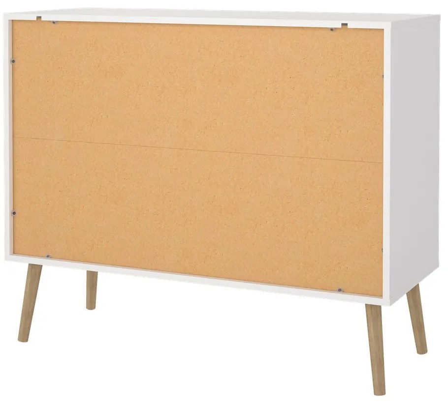Fehér alacsony komód 99x82 cm Bodo – Tvilum
