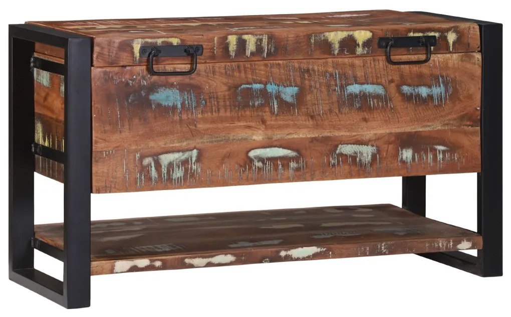 Tároló láda Többszínű 80x35x45 cm Tömör Fa Újrahasznosított