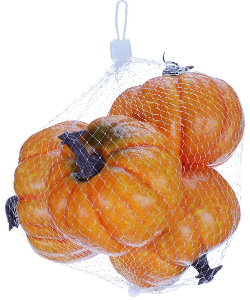 Őszi dekoráció Műanyag tökök szett 10 x 7 cm, 4 db