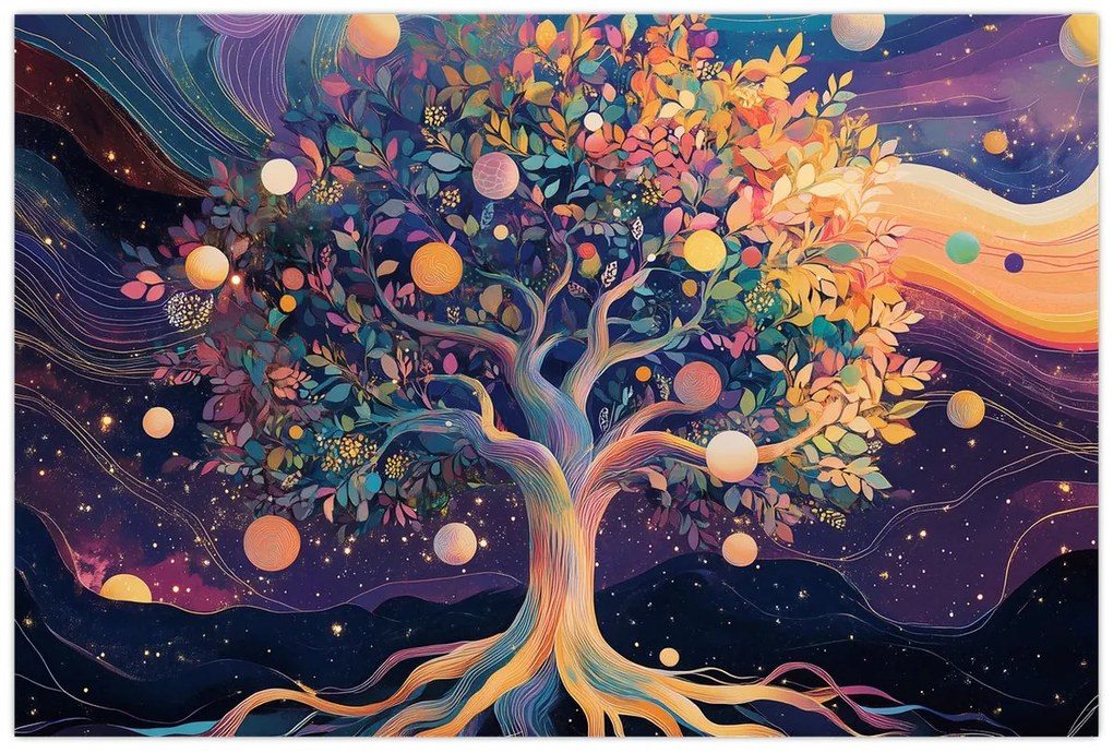 Kép – Lila fa tele energiával (90x60 cm)