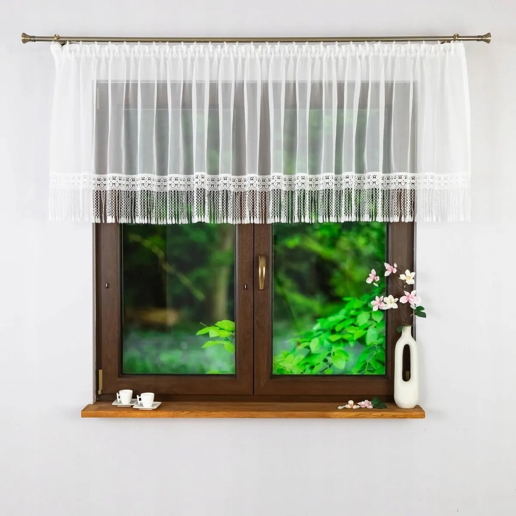 Egyszerű Fátyol Karnis Jégcsap Mintával 200X80