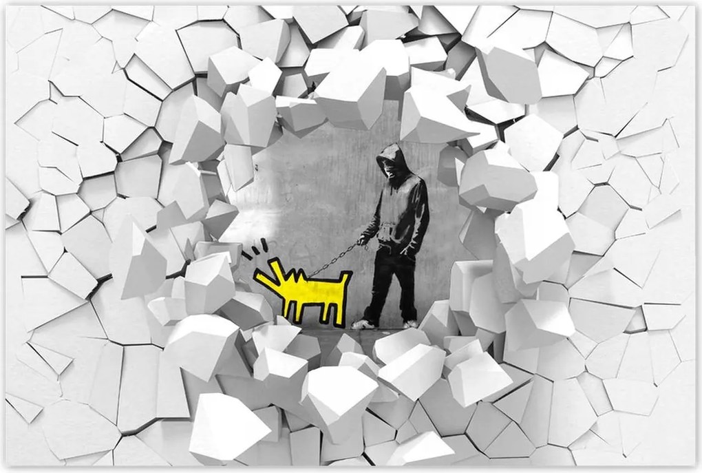 Poszter 90x60 Sárga kutyus Banksy Lol