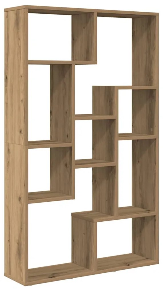 kézműves tölgy színű szerelt fa könyvespolc 72 x 20 x 120 cm