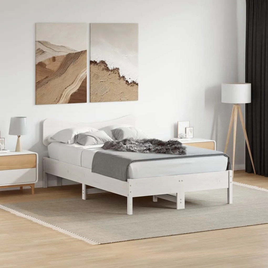 fehér tömör fenyőfa fejtámla 135 cm