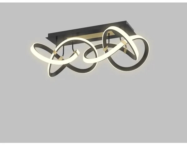 Wofi 9134-204 - INDIGO LED 64W 230V dimm. mennyezeti lámpa fekete/arany