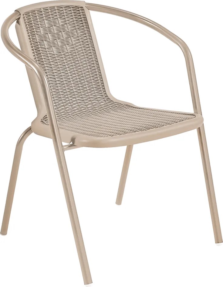 Kerti rakásolható szék, champagne, acél/műanyag, FRENY