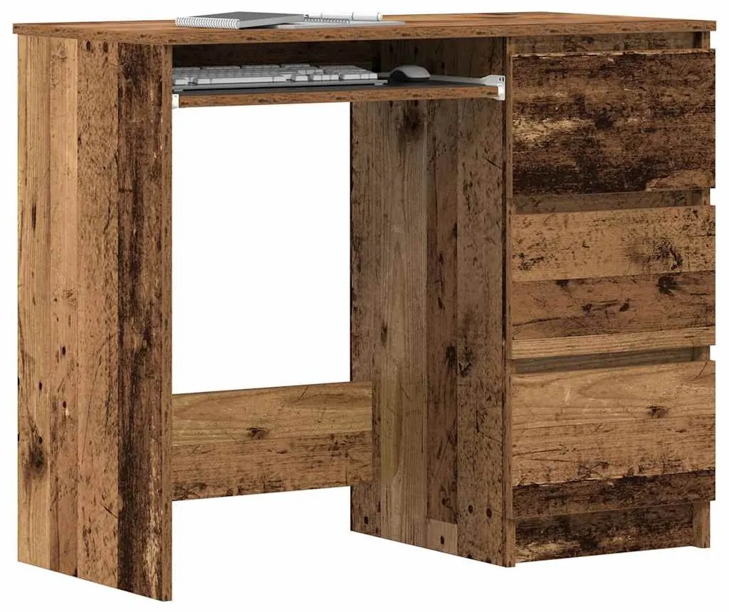 antik fa szerelt fa íróasztal 90x45x76 cm