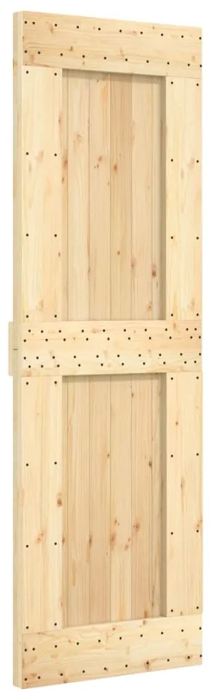 tömör fenyőfa tolóajtó fémszerelékszettel 70 x 210 cm