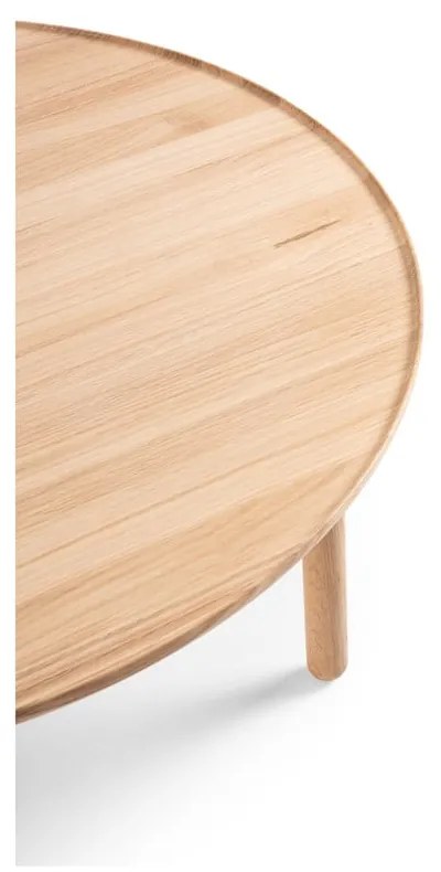 Natúr színű tölgyfa kerek dohányzóasztal ø 100 cm Mu – Gazzda