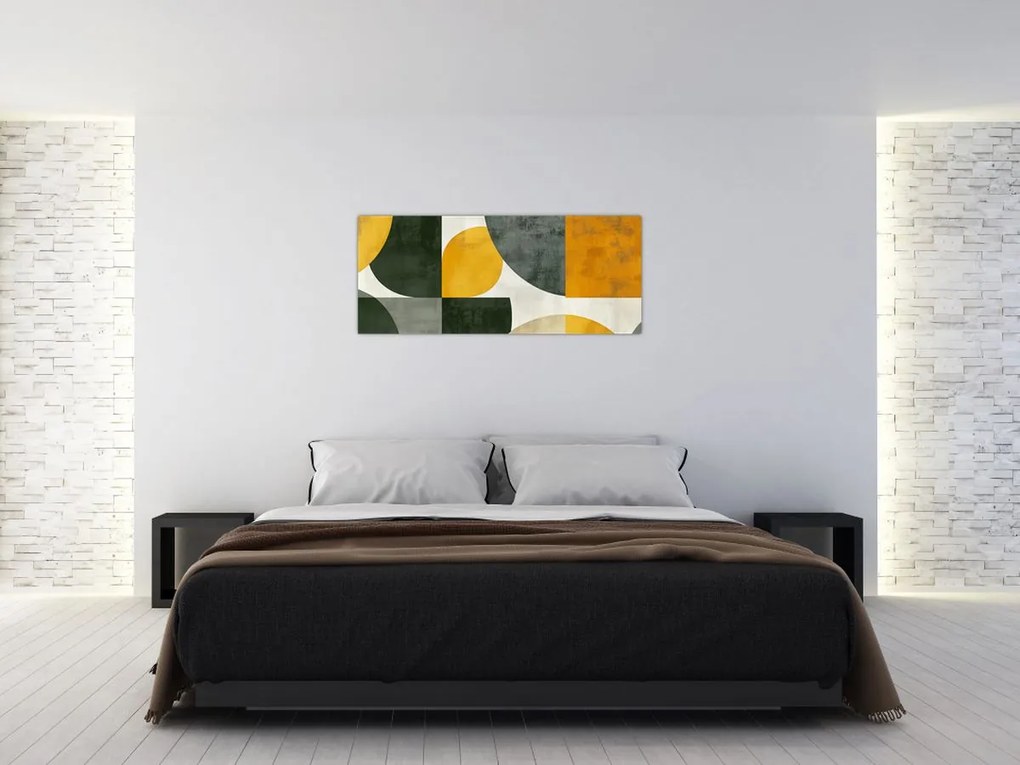 Kép - Olívazöld absztrakció (120x50 cm)