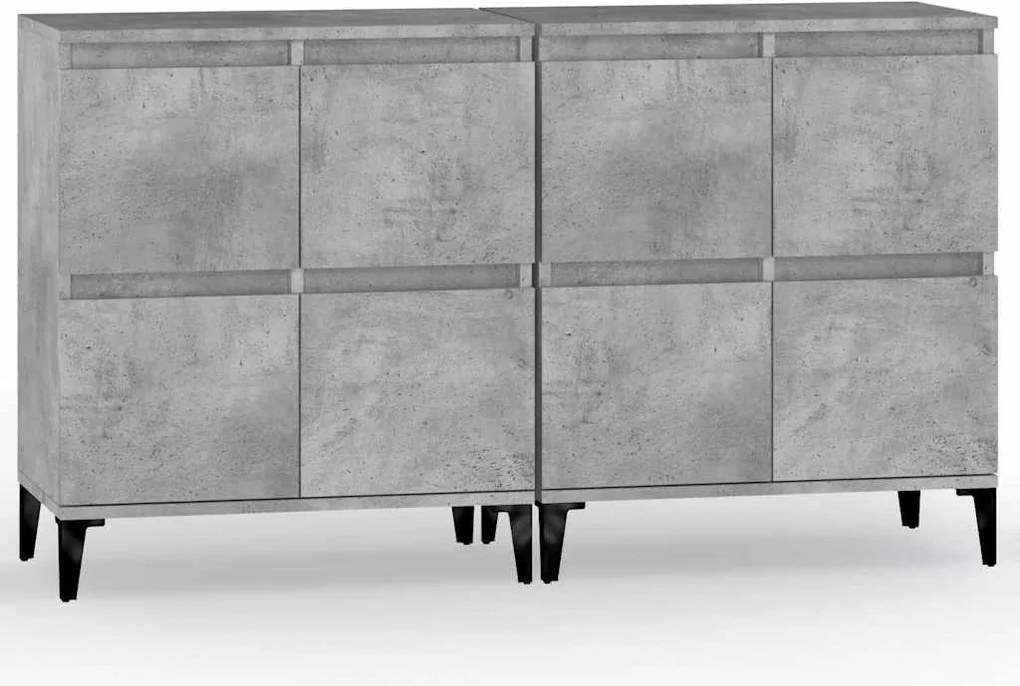 vidaXL 2 db betonszürke szerelt fa tálalószekrény 60 x 35 x 70 cm